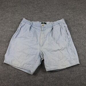 Hunt Club Shorts Mens 38 Light Blue Denim Pleated Front Light Wash Cotton